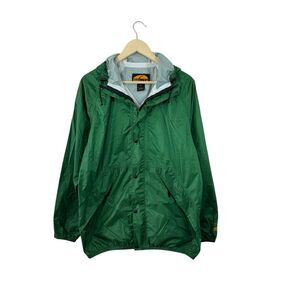 GoLite EUC Small Squall Ultra Lite Rain Jacket Green Forest Green Zip Hood Mens